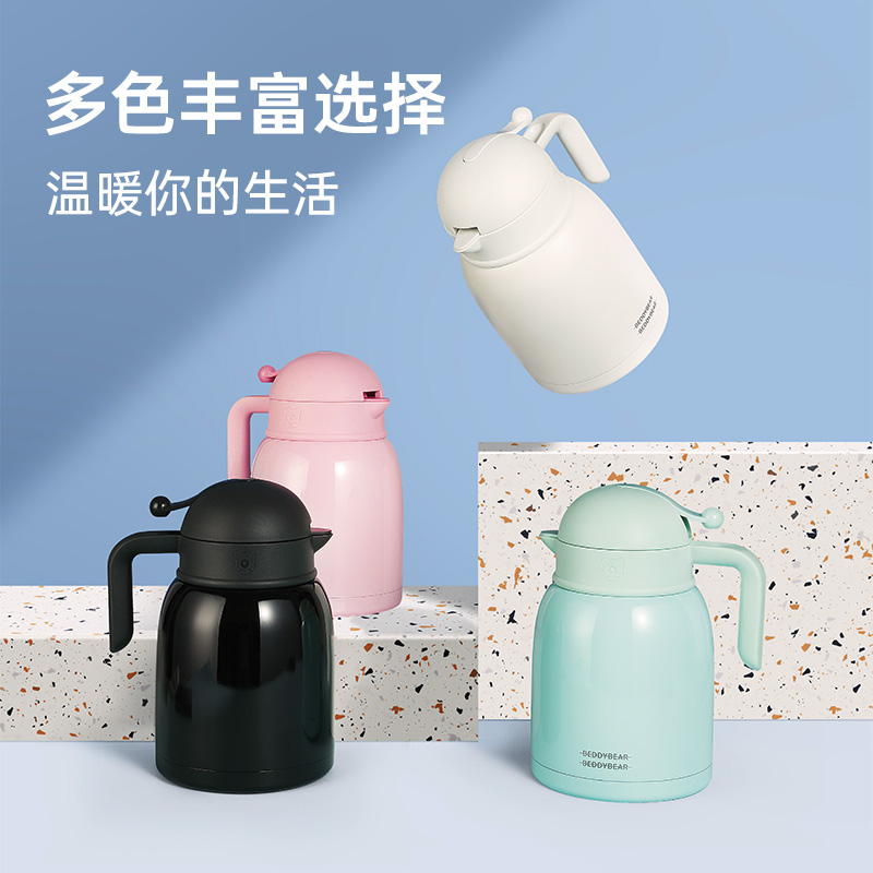 杯具熊新款小鸟造型家用水壶超大2.0L保温保冷大容量水壶316不锈钢内胆