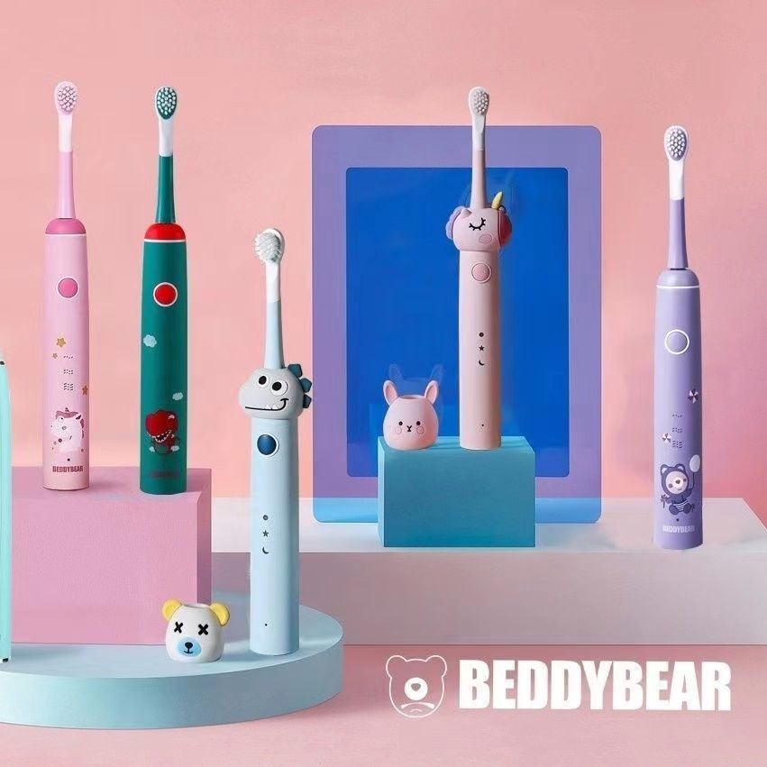 杯具熊儿童电动牙刷软毛震动刷头充电式全自动超声波礼盒包装