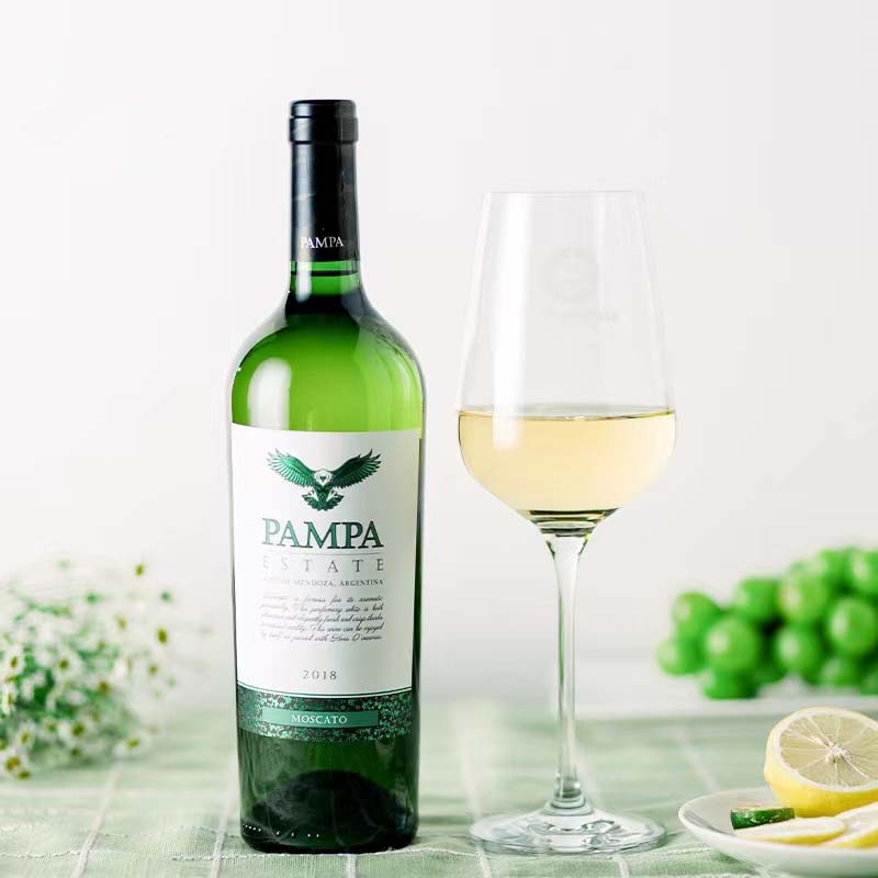 阿根廷原瓶进口潘帕斯雄鹰庄园莫斯卡托甜白葡萄酒2019年11.5度750ml装葡萄酒进口原装