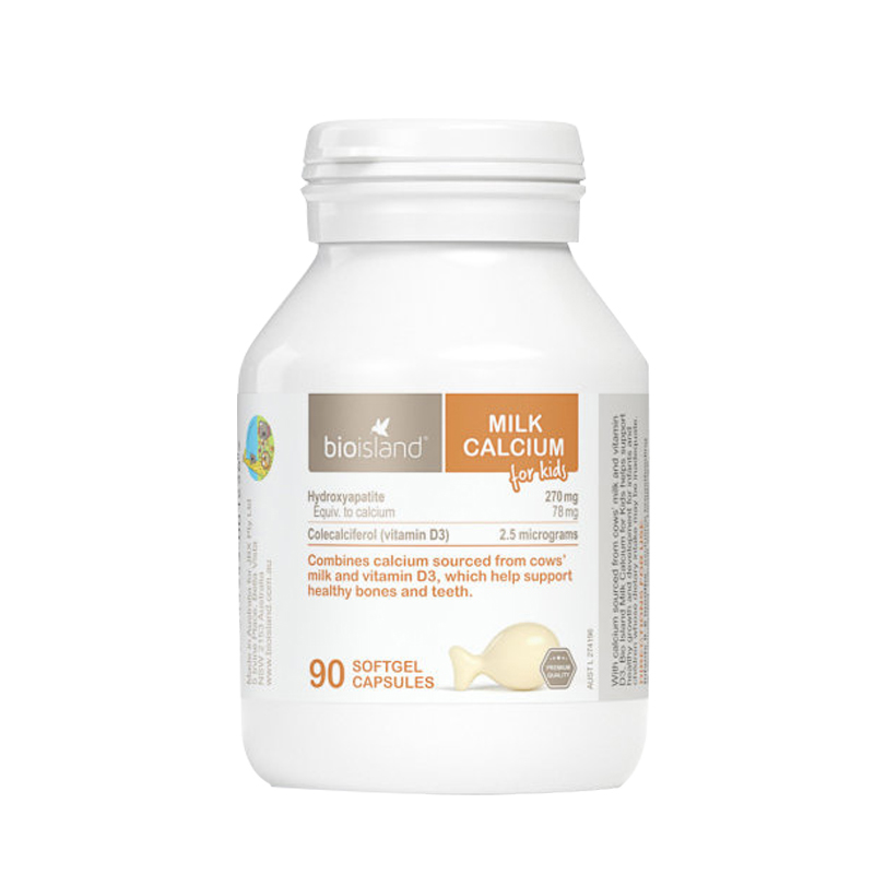 bioisland 婴幼儿童宝宝液体乳钙胶囊 补钙促骨骼生长 90粒