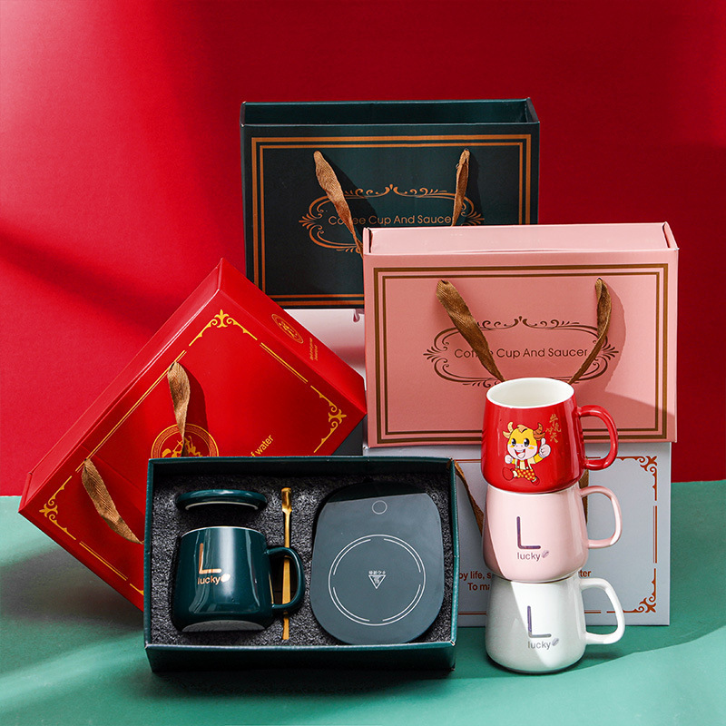 55度恒温杯创意暖暖杯微重力自动加热陶瓷杯子成人儿童保温大肚杯大容量杯子保温水杯