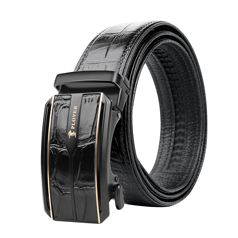PLOVER香港啄木鸟高端头层牛皮鳄鱼纹皮带GD00008-DA-G1