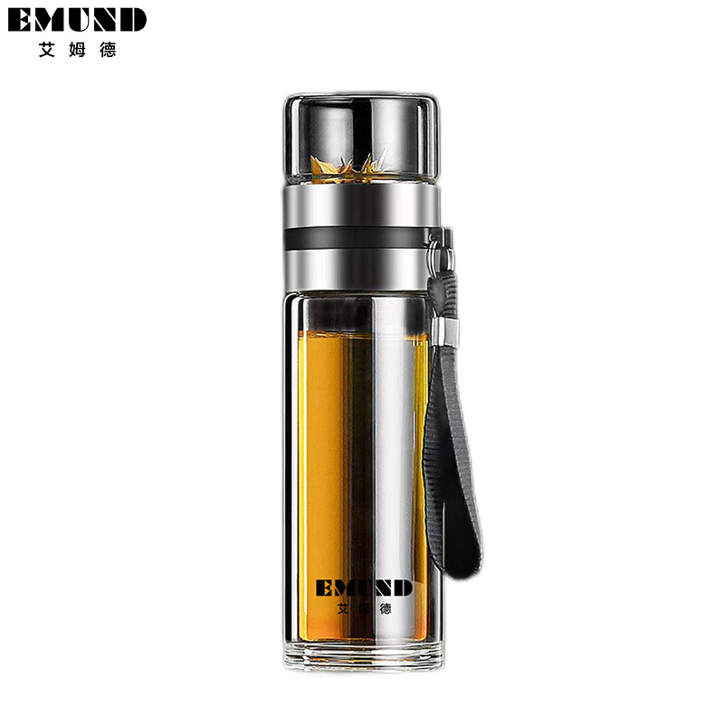 艾姆德 德隆双层茶水分离杯300+150ml商务办公泡茶杯子