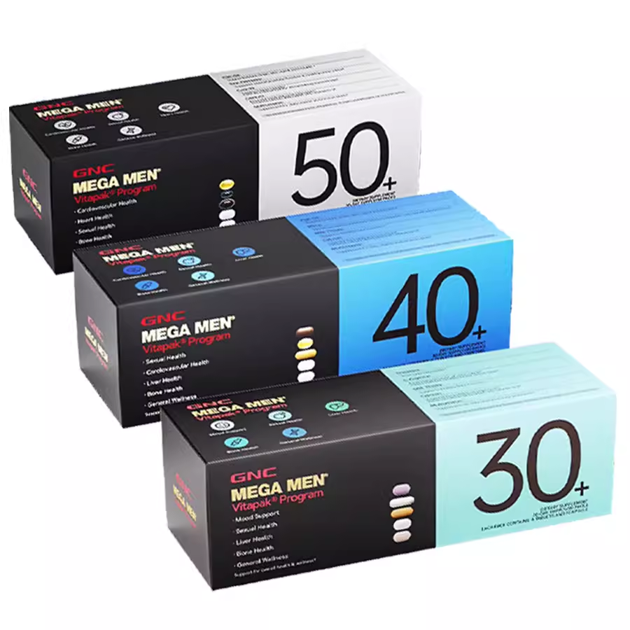 美国GNC健安喜Vitapak®男性30+40+50+每日营养包30包