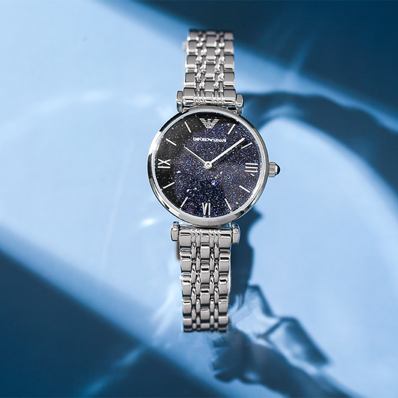 Armani 阿玛尼满天星手表 轻奢星空蓝时尚大气石英表女款腕表AR11091情人节生日闺蜜礼物