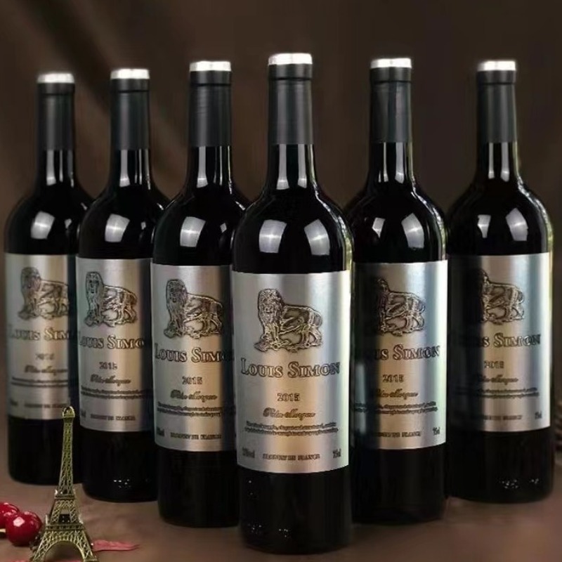 【买一箱送一箱】法国进口红酒15度重型瓶银标干红葡萄酒红酒整箱中秋正品送礼礼盒装