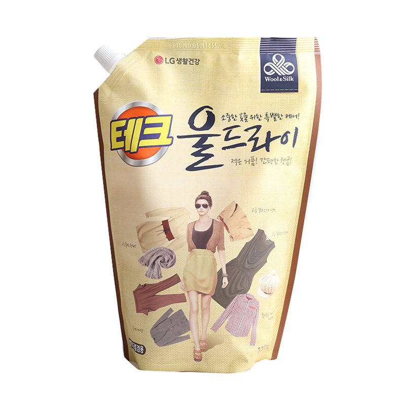 韩国进口 LG洗衣液 中性低泡天然无荧光贴身衣物除菌补充装1300ml