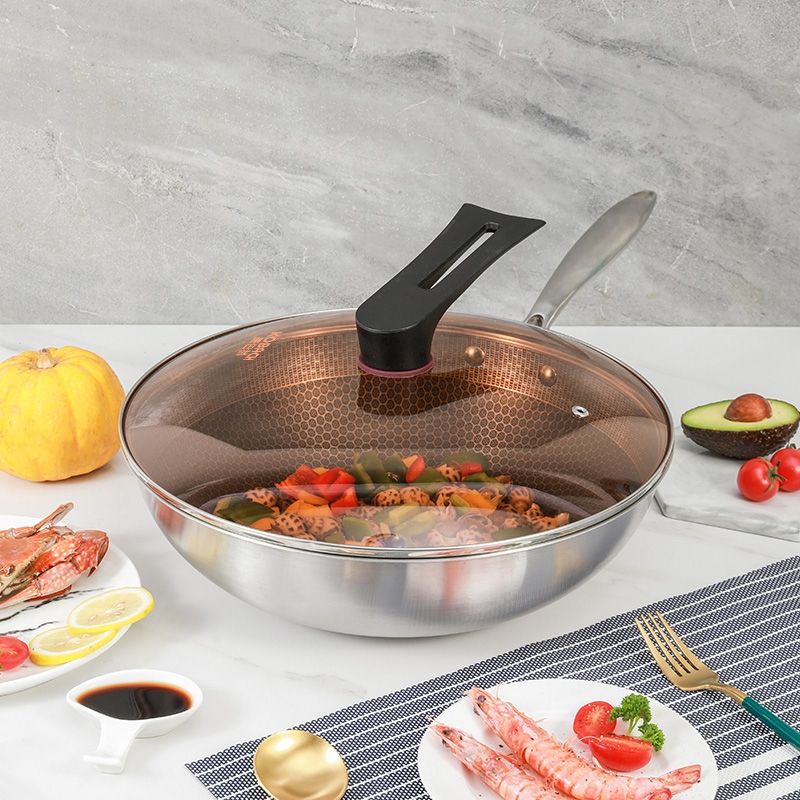 康巴赫CLK32D12精英款蜂窝304炒锅32cm（2代同款）