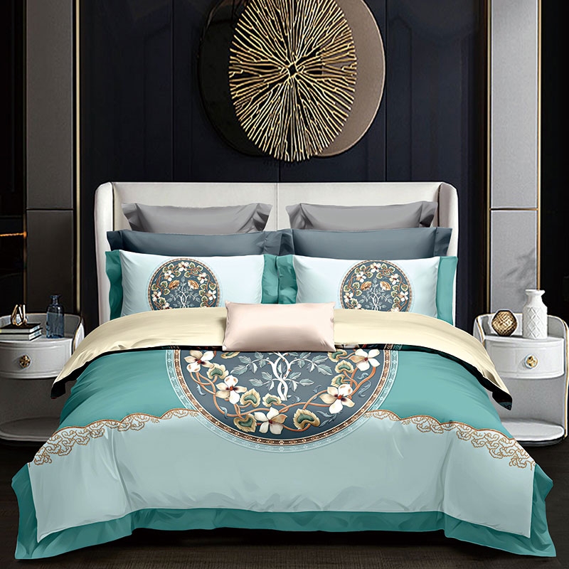 金丝莉/家纺尊享全棉贡缎套件（倾城）-四件套220×240cm