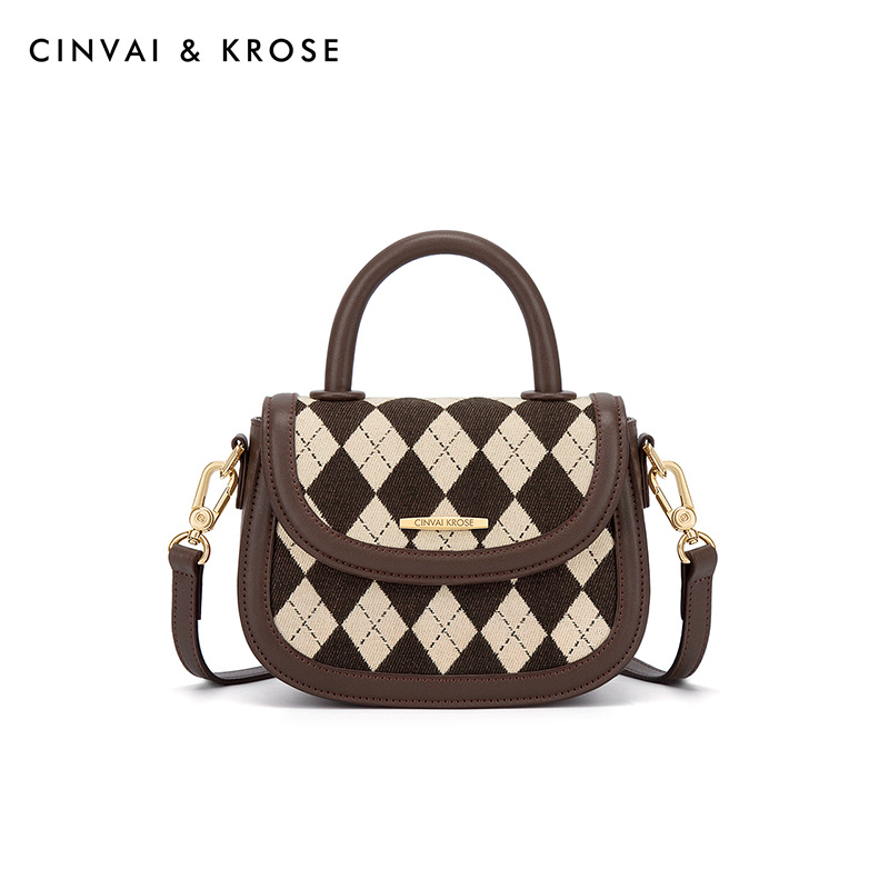 CinvaiKrose 官网旗舰店手机包包女新款迷你斜挎包时尚质感菱格包女包女士大容量手提包