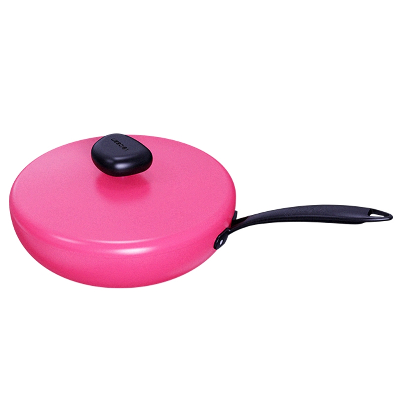 温仑山 钛金锅不粘锅鹅卵石0涂层不粘锅芭比联名燃气灶电磁炉 芭比系列0涂层煎锅