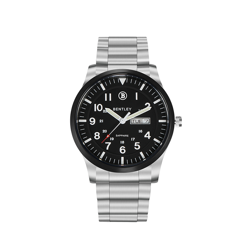 宾利BENTLEY BL-16 商务钢带男士腕表石英机芯钢化玻璃镜面钢质表带
