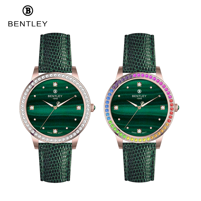【专柜同款】宾利小绿表瑞士原装机芯女士轻奢腕表BL-999L送礼女士女表正品满天星进口