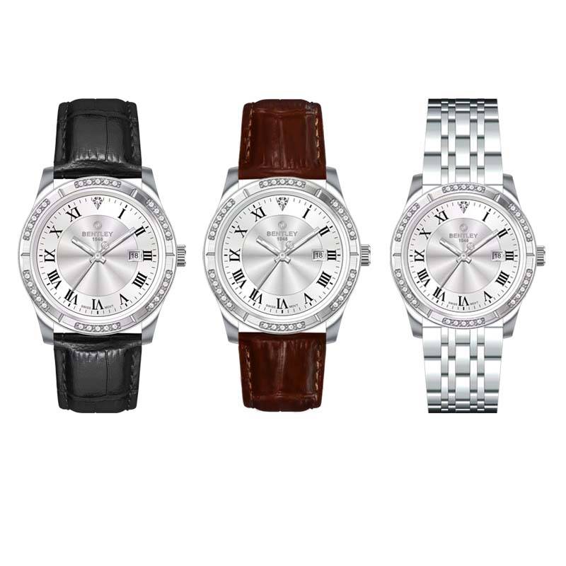 BENTLEY(宾利）瑞士原装机芯天然钻石男士腕表 BL-888