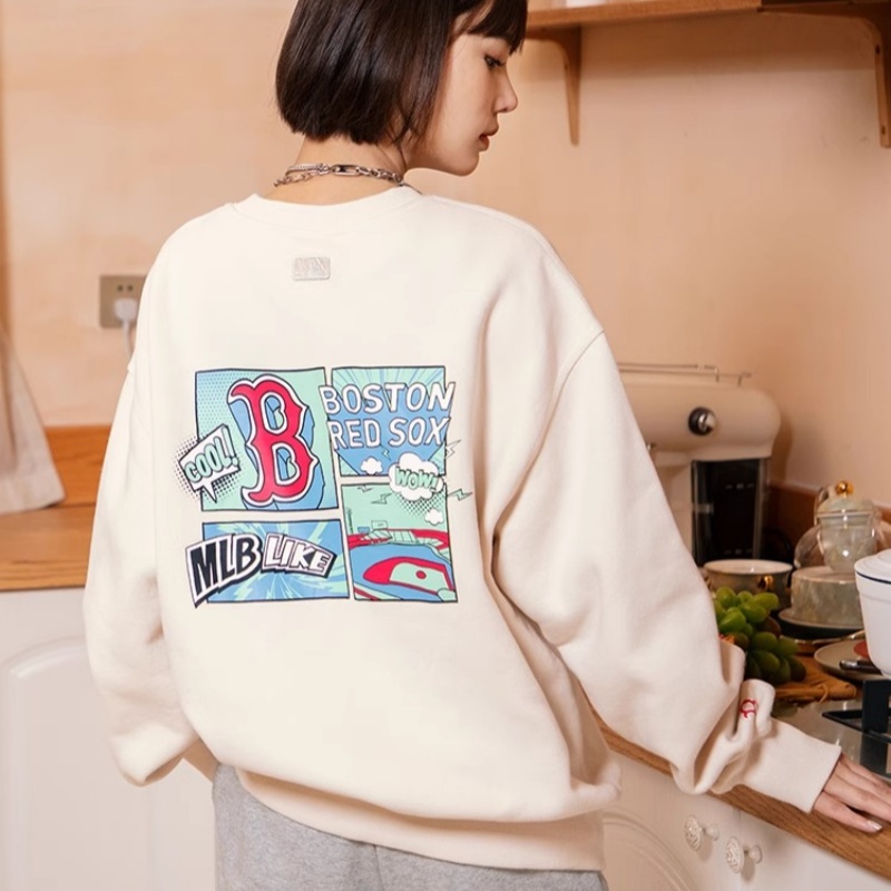 MLB官方 男女情侣LIKE漫画卫衣套头加绒时尚休闲冬季MTL04