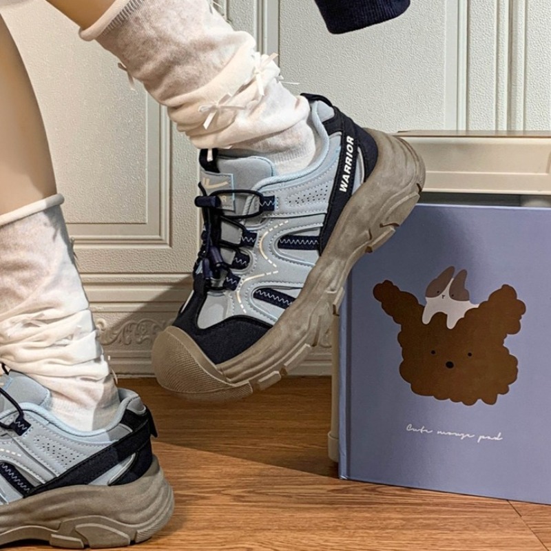 回力灰蓝设计登山鞋子女新款复古配裙子秋季休闲老爹鞋运动鞋小众