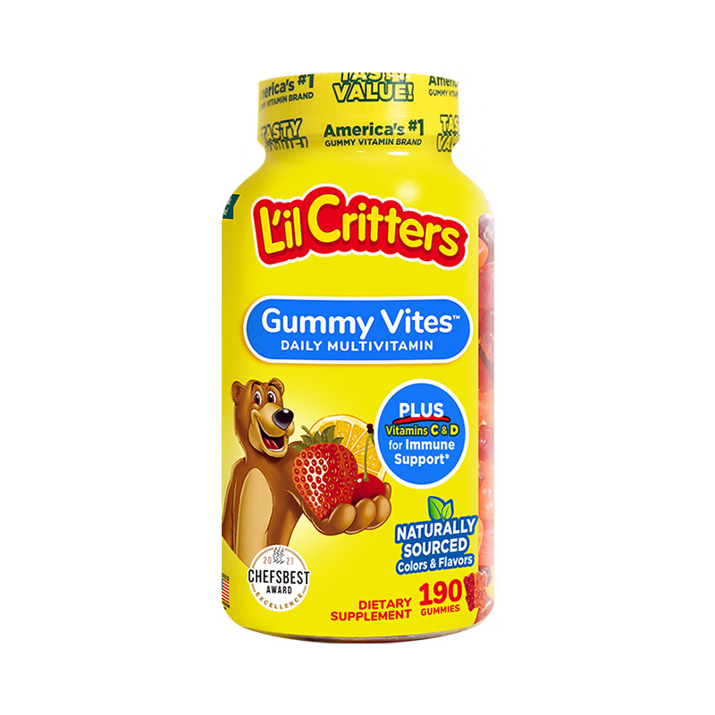 美国丽贵lilcritters宝宝补锌儿童复合多种维生素190粒