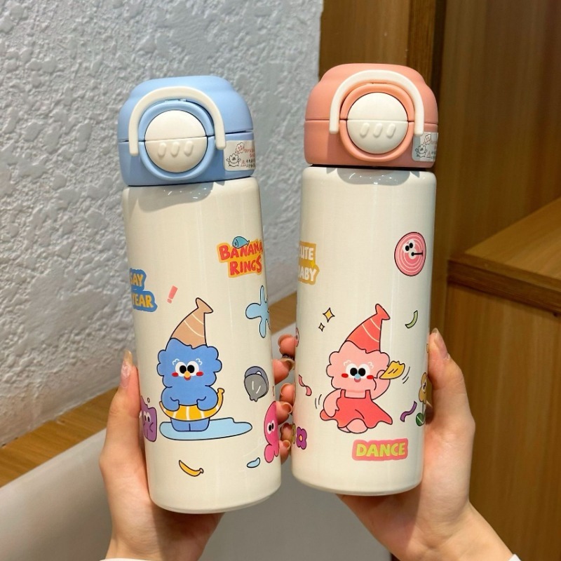 新款儿童316不锈钢双饮保温杯幼儿园可爱防摔水杯卡通礼品水杯子