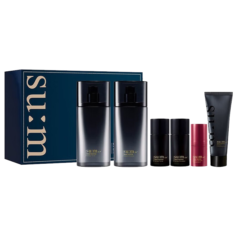 su:m37°苏秘呼吸男士护肤水乳（水130+乳110+水25+乳25+精华5+洁面40)ml