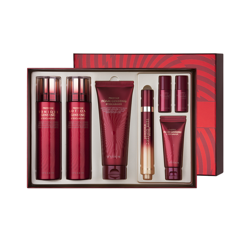 伊思（it‘s skin） 红参晶钻蜗牛水乳眼霜洁面护肤品套装4件套 滋润补水