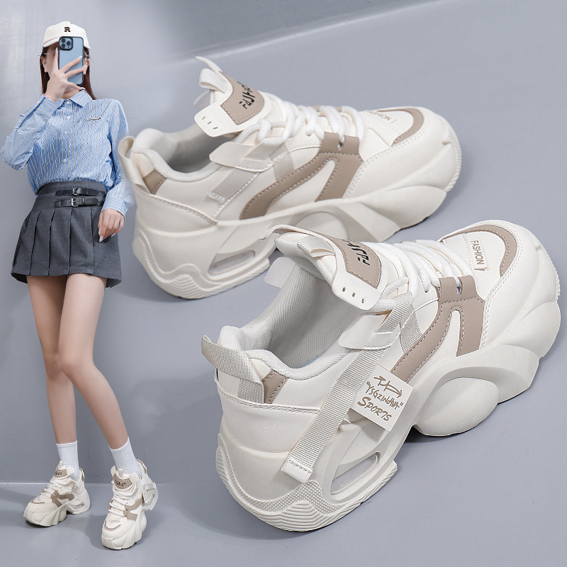 铭枫 ins韩版新款老爹鞋女2024春季学生运动跑步鞋休闲鞋厚底鞋休闲运动鞋鞋子成人女士