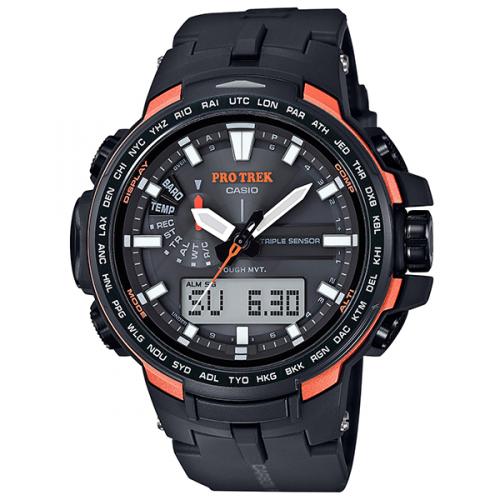 卡西欧(CASIO)手表 男PROTREK 太阳能6局电波测高测温度抗低温登山PRW-6100Y-1JF