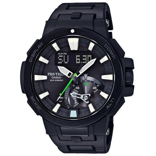 卡西欧（CASIO）男表 PRW-70系列海拔气压温度测量指南针太阳能六局电波防水手表