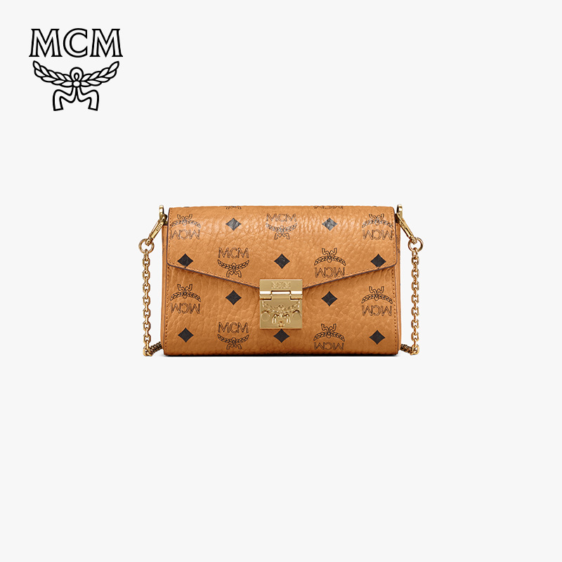 MCM MILLIE VISETOS 老花满印小号中号信封斜挎包MYZ9SME04C0001 干邑色